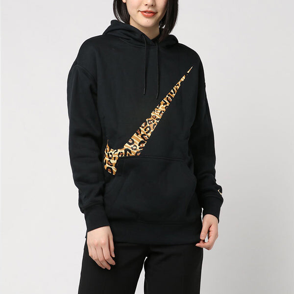 Толстовка с логотипом w nsw Animal Swsh OS и леопардовым принтом Nike, черный — фото 3
