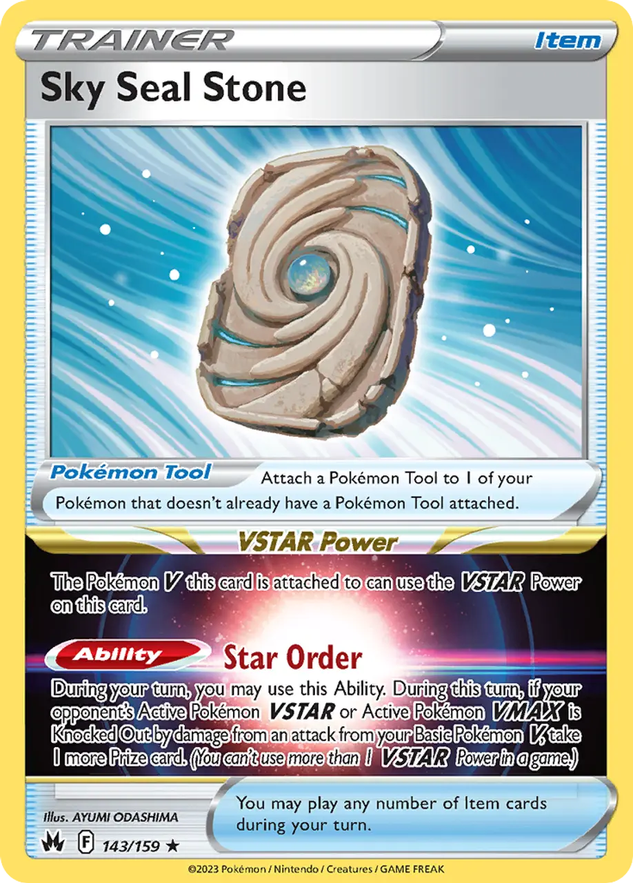 

Карточная игра Sky Seal Stone 143/159 - Crown Zenith Holofoil