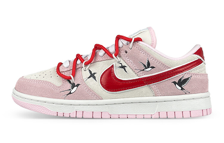 

Кроссовки Nike Dunk Skateboard Shoes Women's Low-Top White Pink, Розовый, Кроссовки Nike Dunk Skateboard Shoes Women's Low-Top White Pink