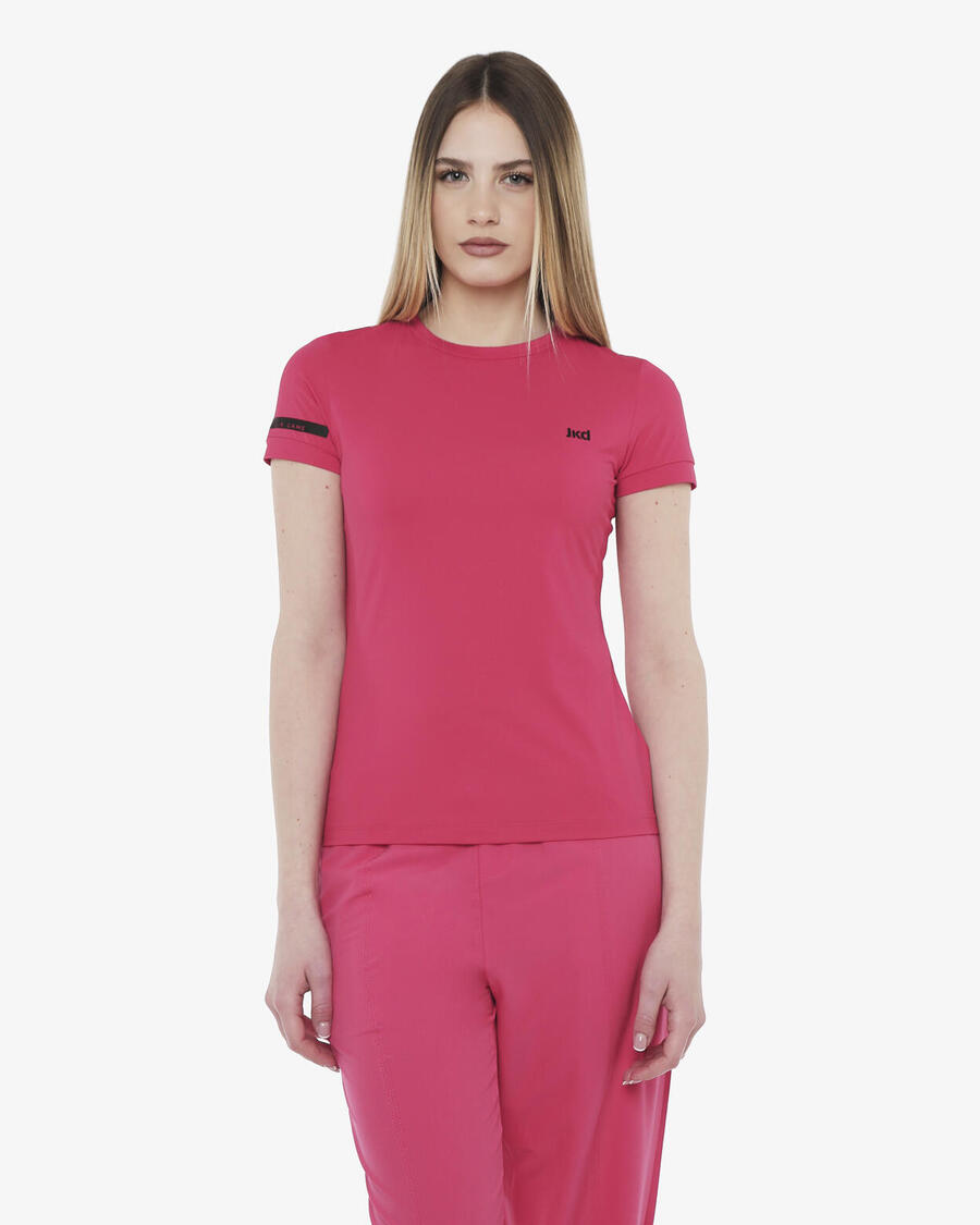 

JAKED Женская синтетическая фитнес-футболка малинового цвета