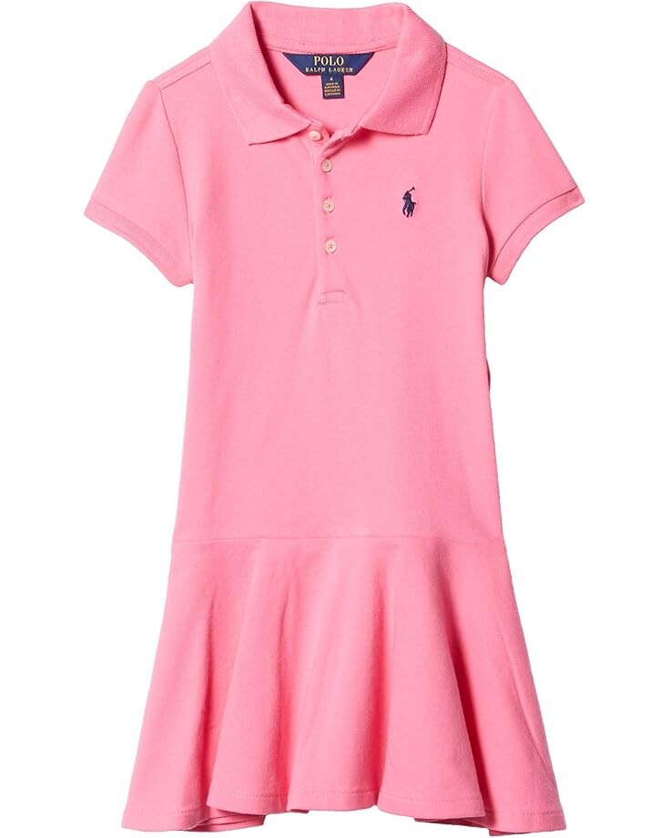 

Платье Polo Ralph Lauren Kids Short Sleeve Polo Dress, цвет Baja Pink