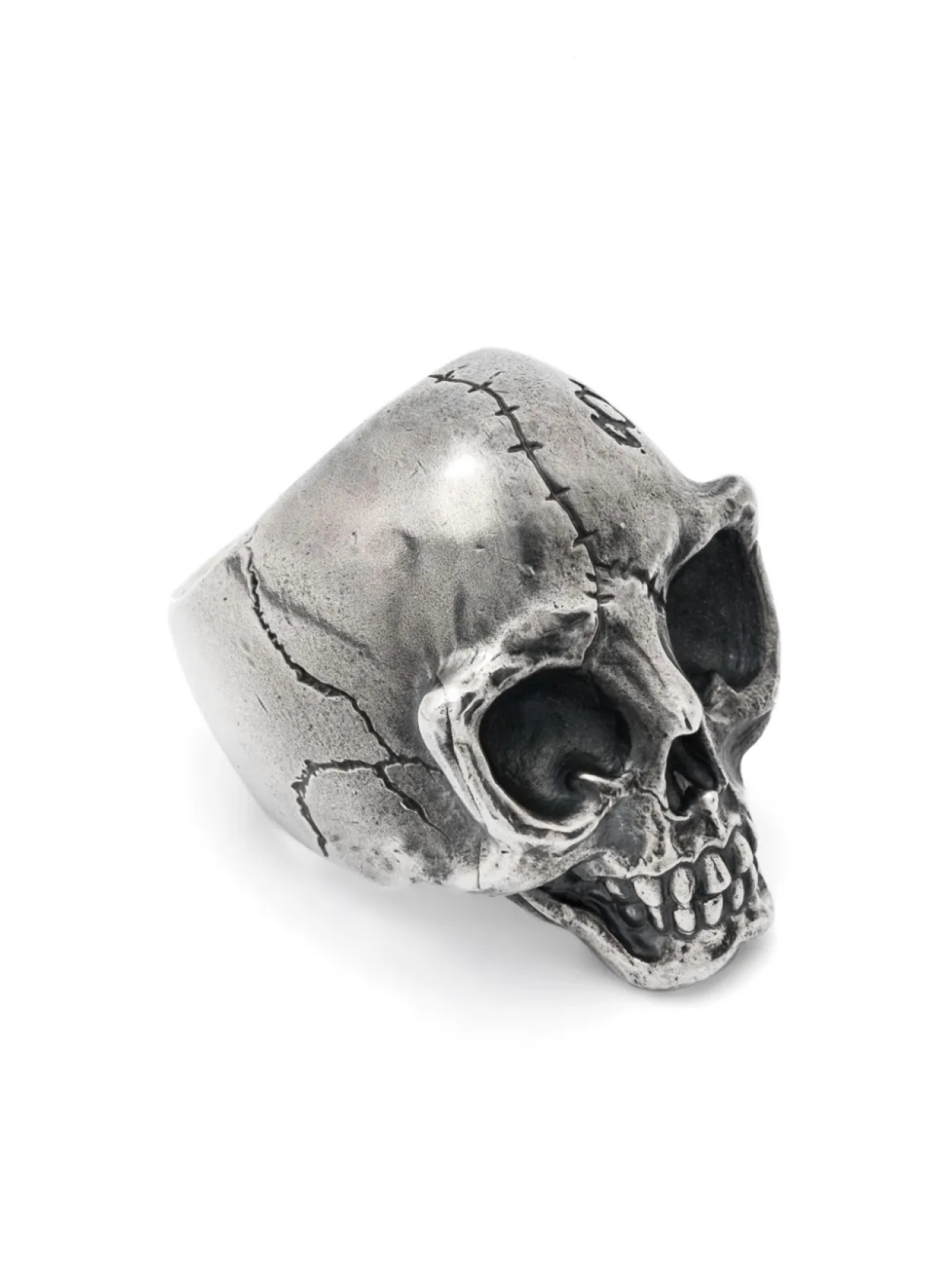 

Yohji Yamamoto кольцо 950 Alien Skull, серебряный