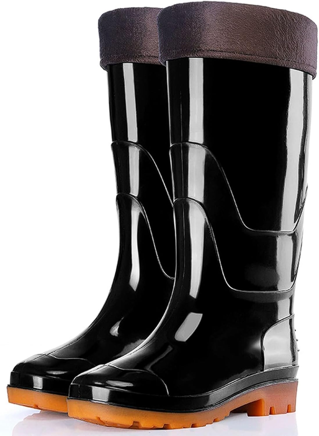 

Высокие и средние водонепроницаемые резиновые сапоги, противоскользящие сапоги с флисовой подкладкой и подошвой из коровьей кожи для строительства и мойки автомобилей Clingre Boutique Shop, 35CM Type 2