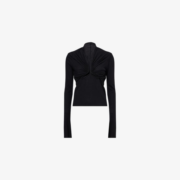 

Аллана топ с плиссировкой из ткани Rick Owens, черный