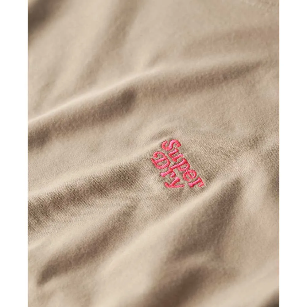 Футболка с коротким рукавом Superdry Essential Logo Fitted, бежевый — фото 2
