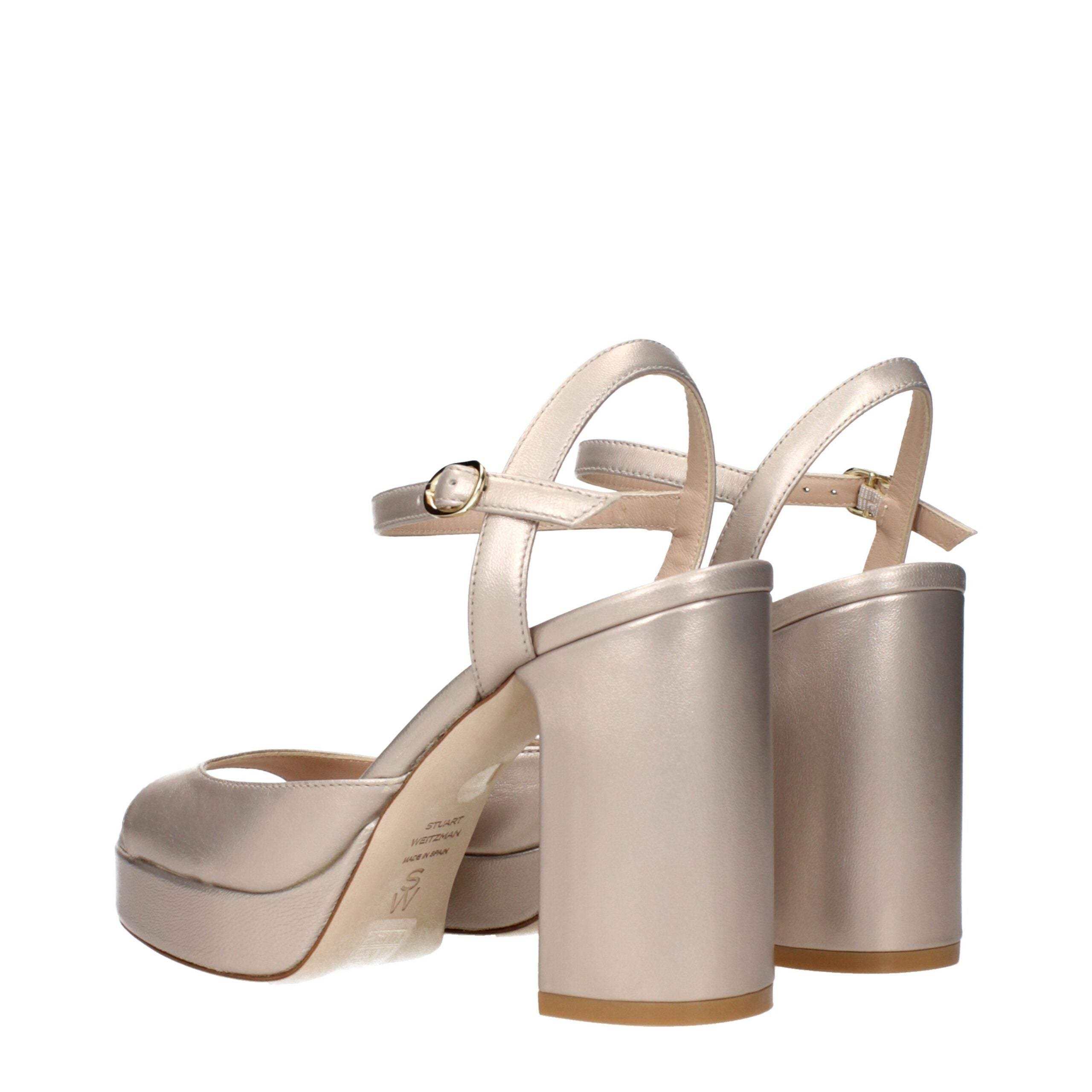 Женские кожаные туфли на платформе Stuart Weitzman, бежевый — фото 4