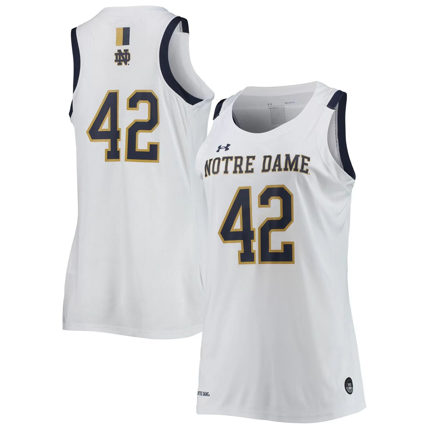 

Женская белая баскетбольная майка Under Armour Notre Dame Fighting Irish Replica Swingman Under Armour, Белый, Женская белая баскетбольная майка Under Armour Notre Dame Fighting Irish Replica Swingman Under Armour