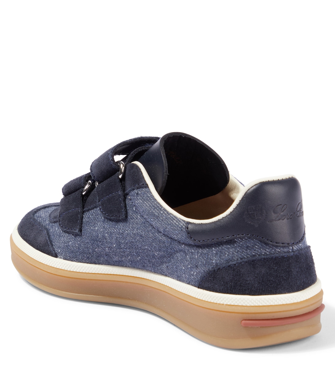 Теннисные кеды Walk из денима Loro Piana Kids, Sugar Blue — фото 2
