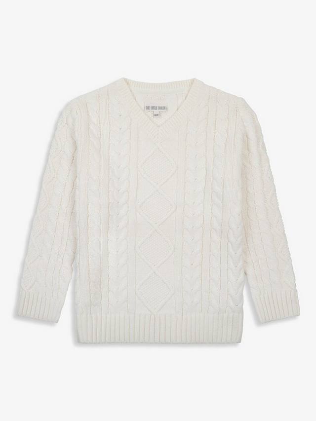 

Детский джемпер из хлопка с косой вязкой The Little Tailor, Cream