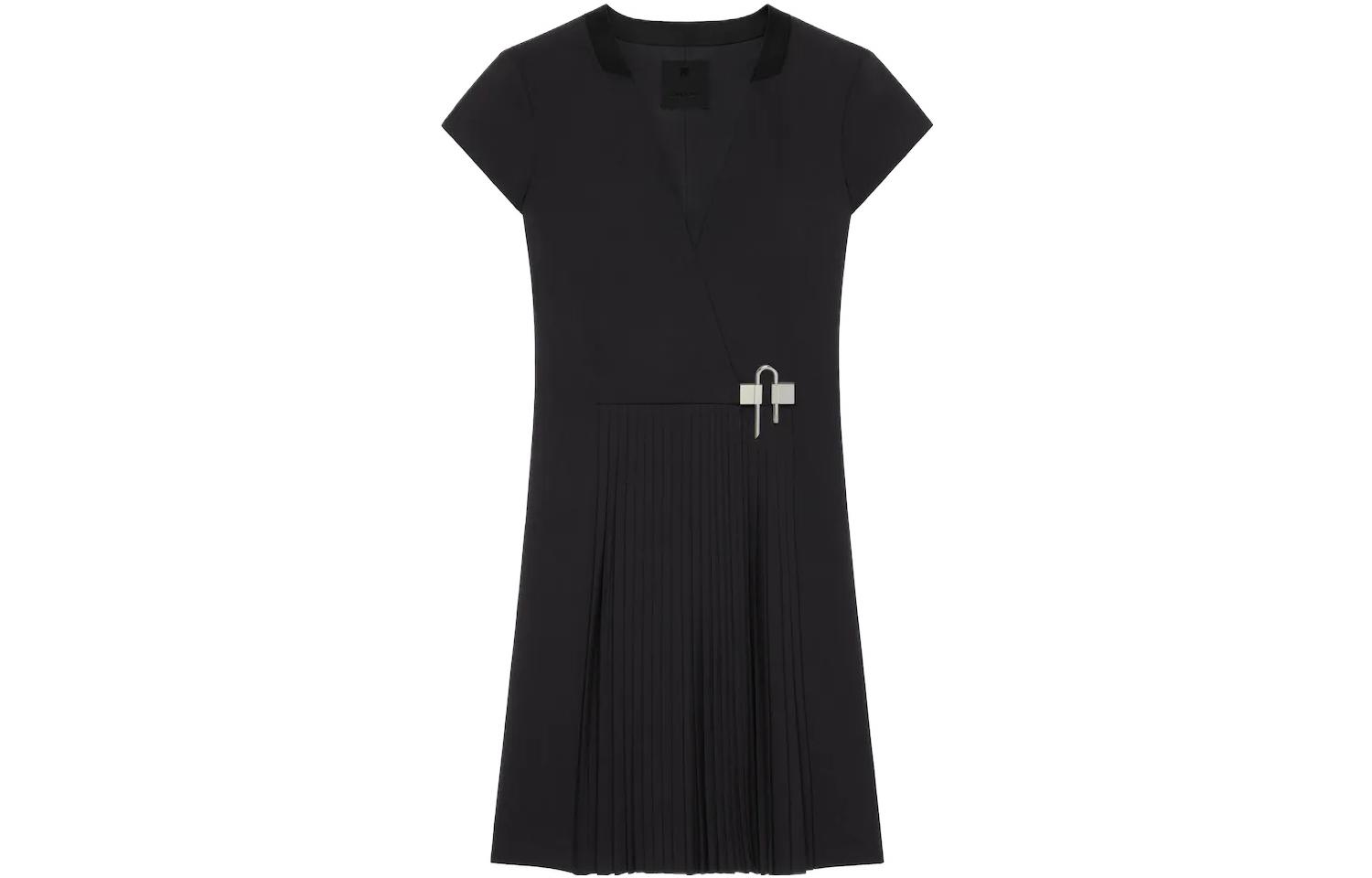 

Футболка Givenchy с U-образным замком, пряжкой и плиссировкой, черная