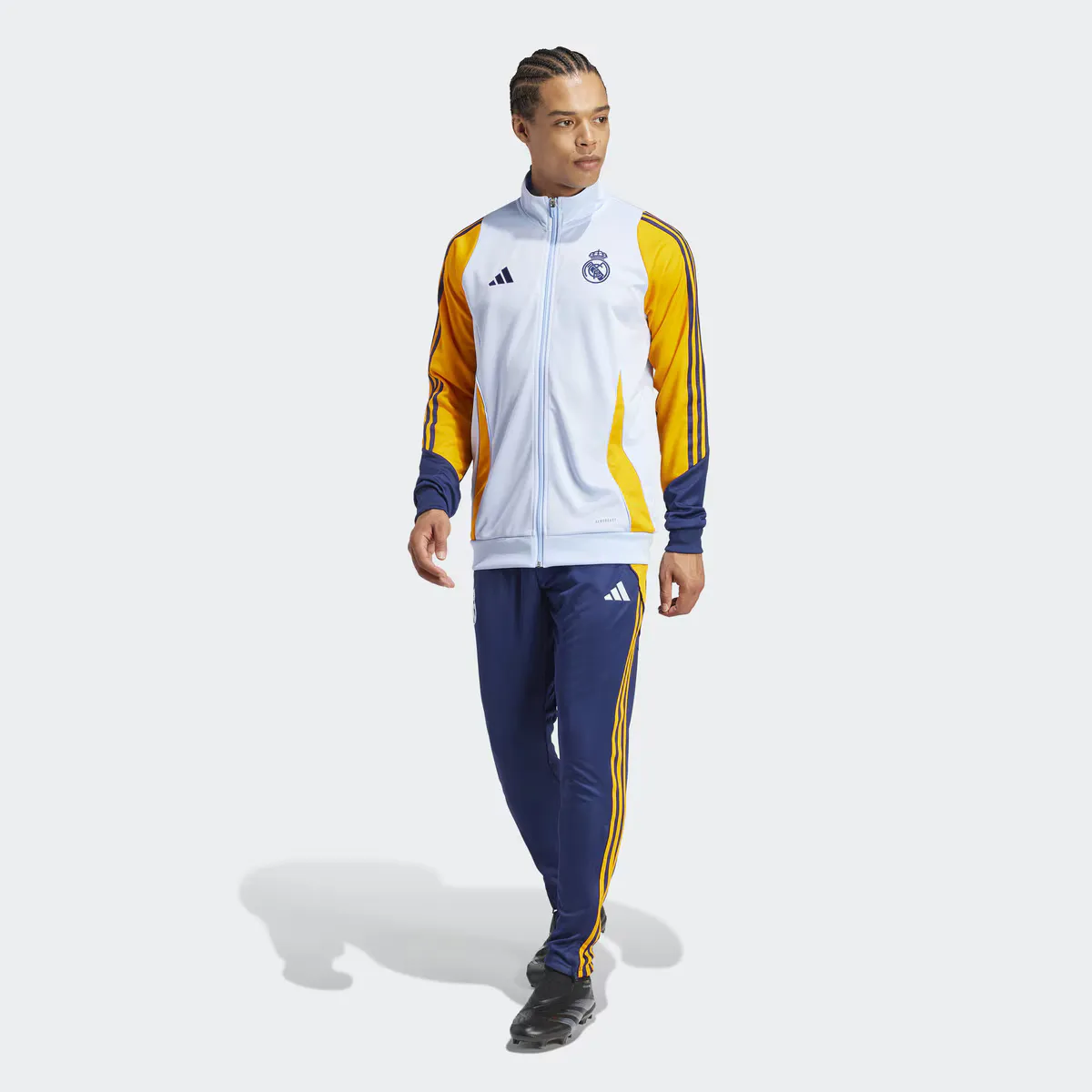 

Реал Мадрид CF Tk Костюм мужской спортивный костюм Adidas, синий/оранжевый