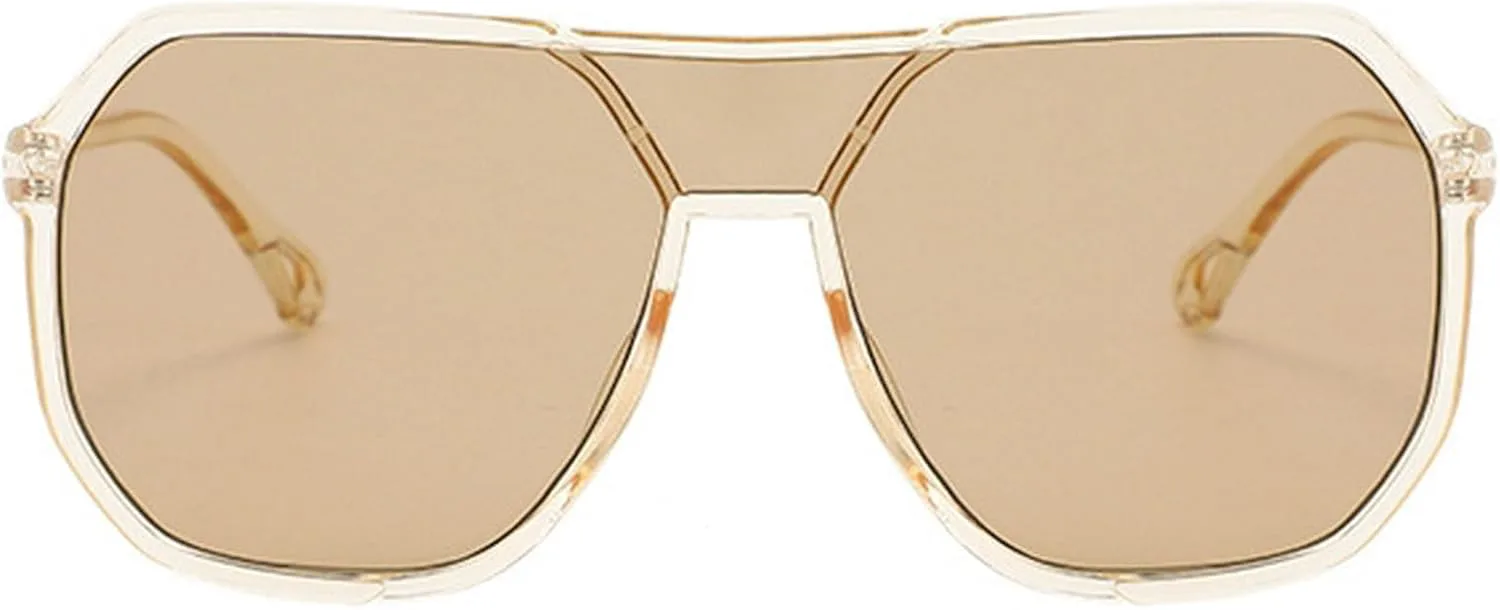 

Ретро-солнцезащитные очки-пилот квадратной формы для женщин и мужчин в стиле 70-х, модные очки с плоской верхней частью и защитой от УФ-излучения mincl, C2