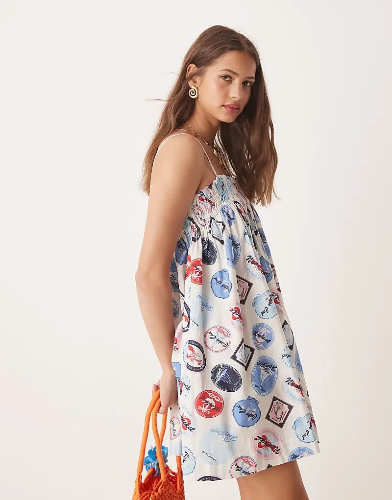 

Летнее мини-платье Miss Selfridge с принтом для отпуска