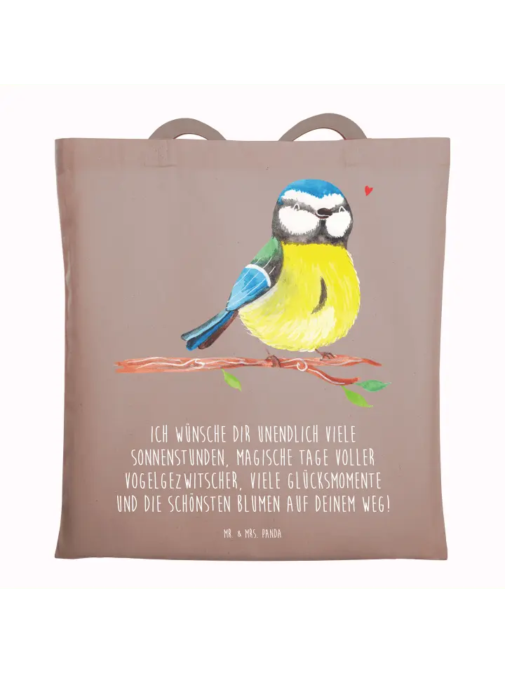 

Сумка для переноски Mr & Mrs Panda Vogel Blaumeise, пастельно-коричневый