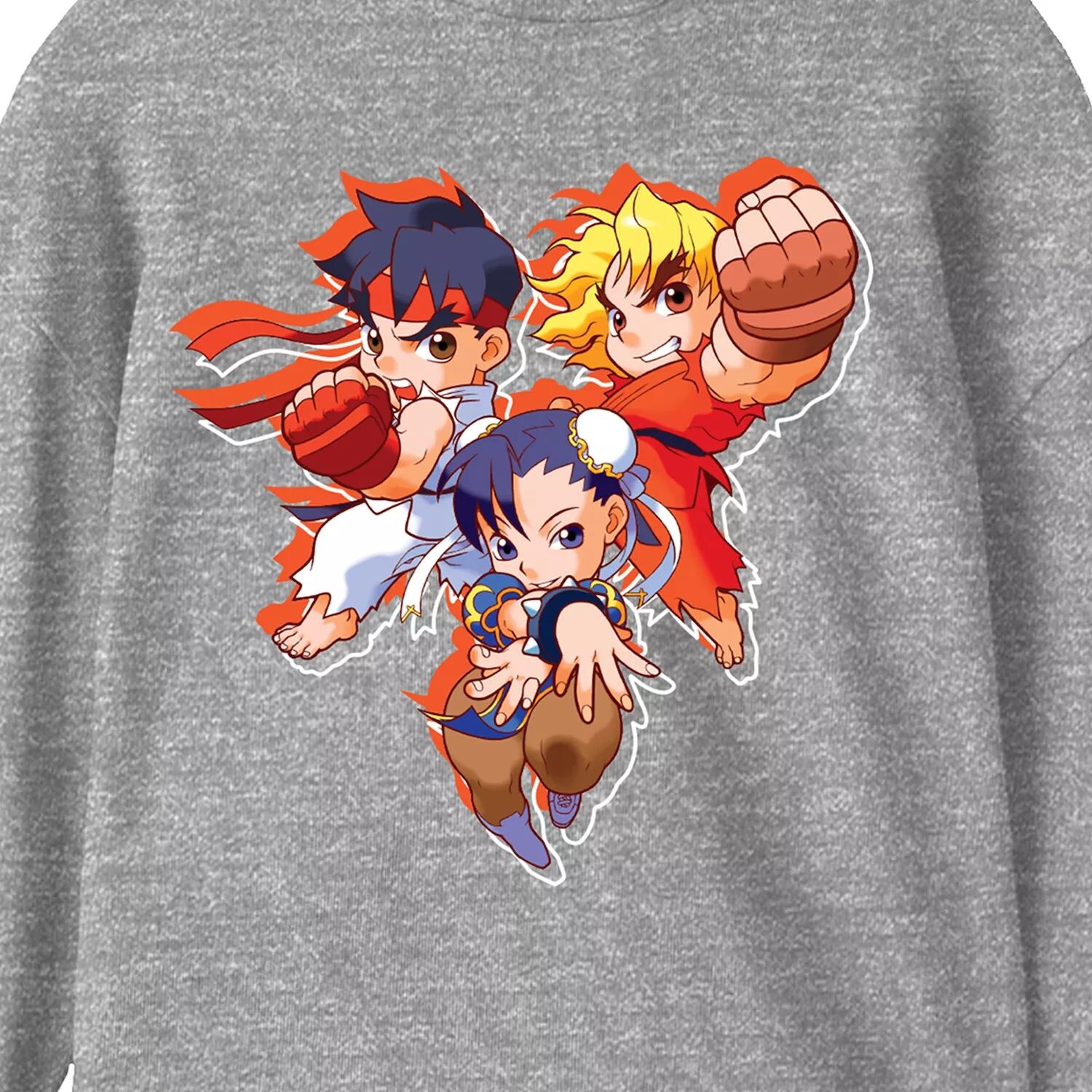 

Классическая футболка с длинными рукавами Chibi Street Fighter для мальчиков 8–20 лет Licensed Character