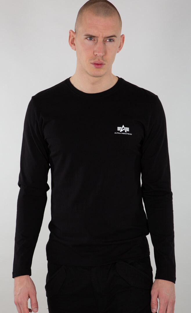 

Лонгслив Alpha Industries Back Print Heavy Longsleeve Shirt, черный/белый