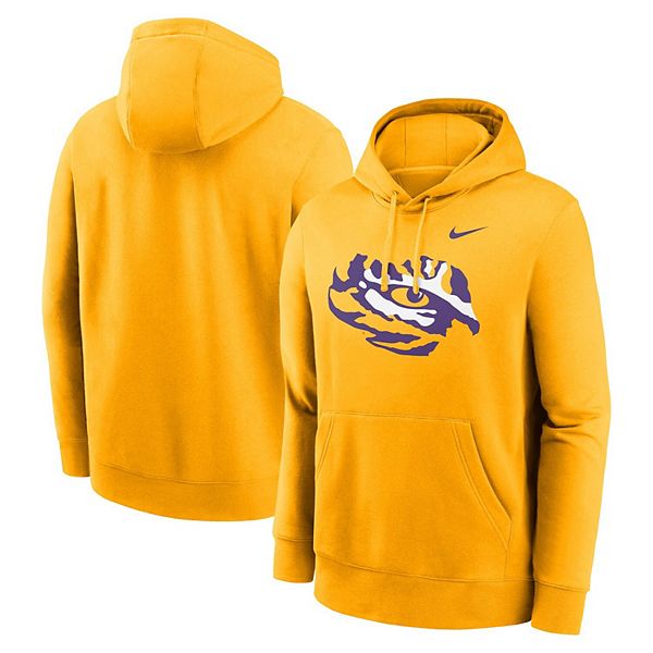 Мужская толстовка с капюшоном Club Fleece с золотым альтернативным логотипом LSU Tigers Primetime Nike — фото 2
