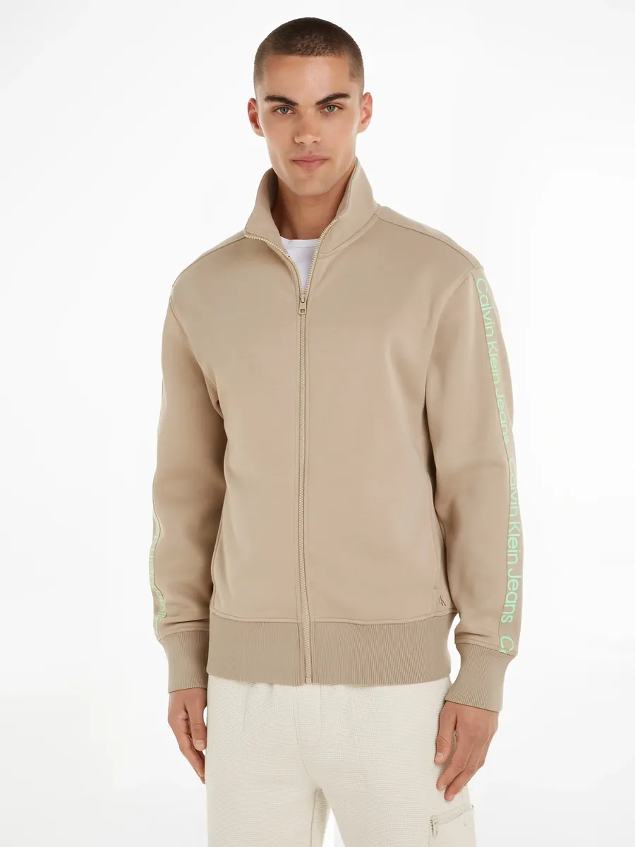 

Толстовка Calvin Klein Jeans "CUT OFF LOGO TAPE ZIP HWK", бежевый