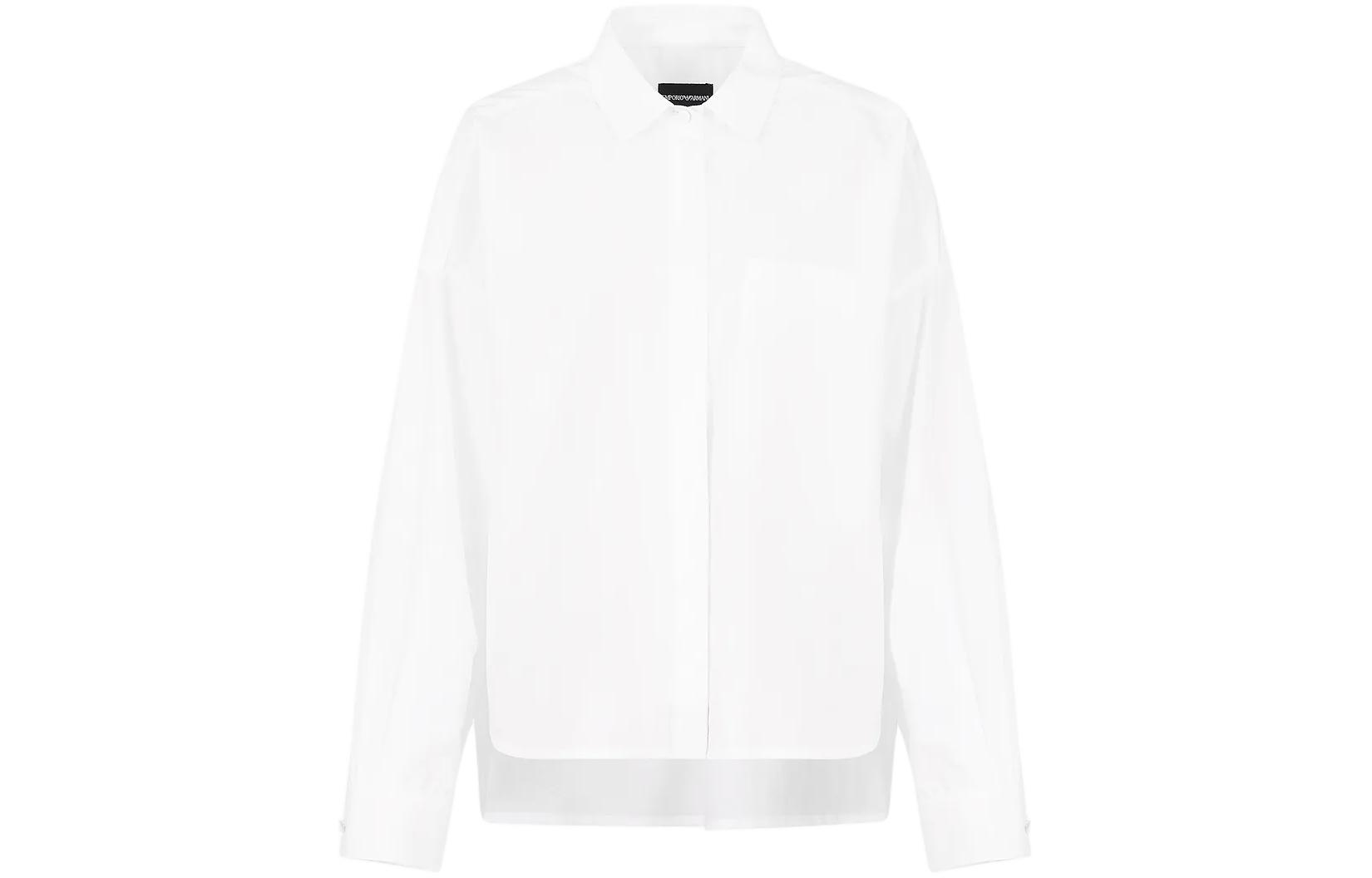 Футболка с удлиненными плечами из хлопка EMPORIO ARMANI, белый — фото 3