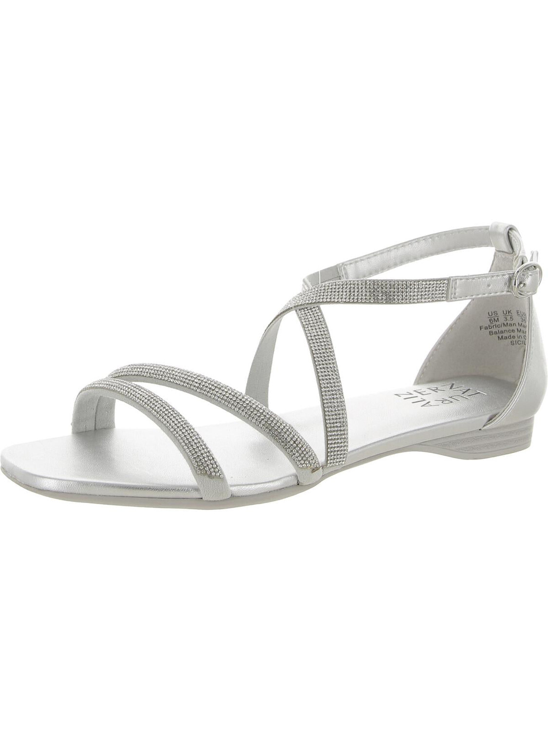 

Женские нарядные сандалии Sicily со стразами и ремешками Naturalizer, серебро