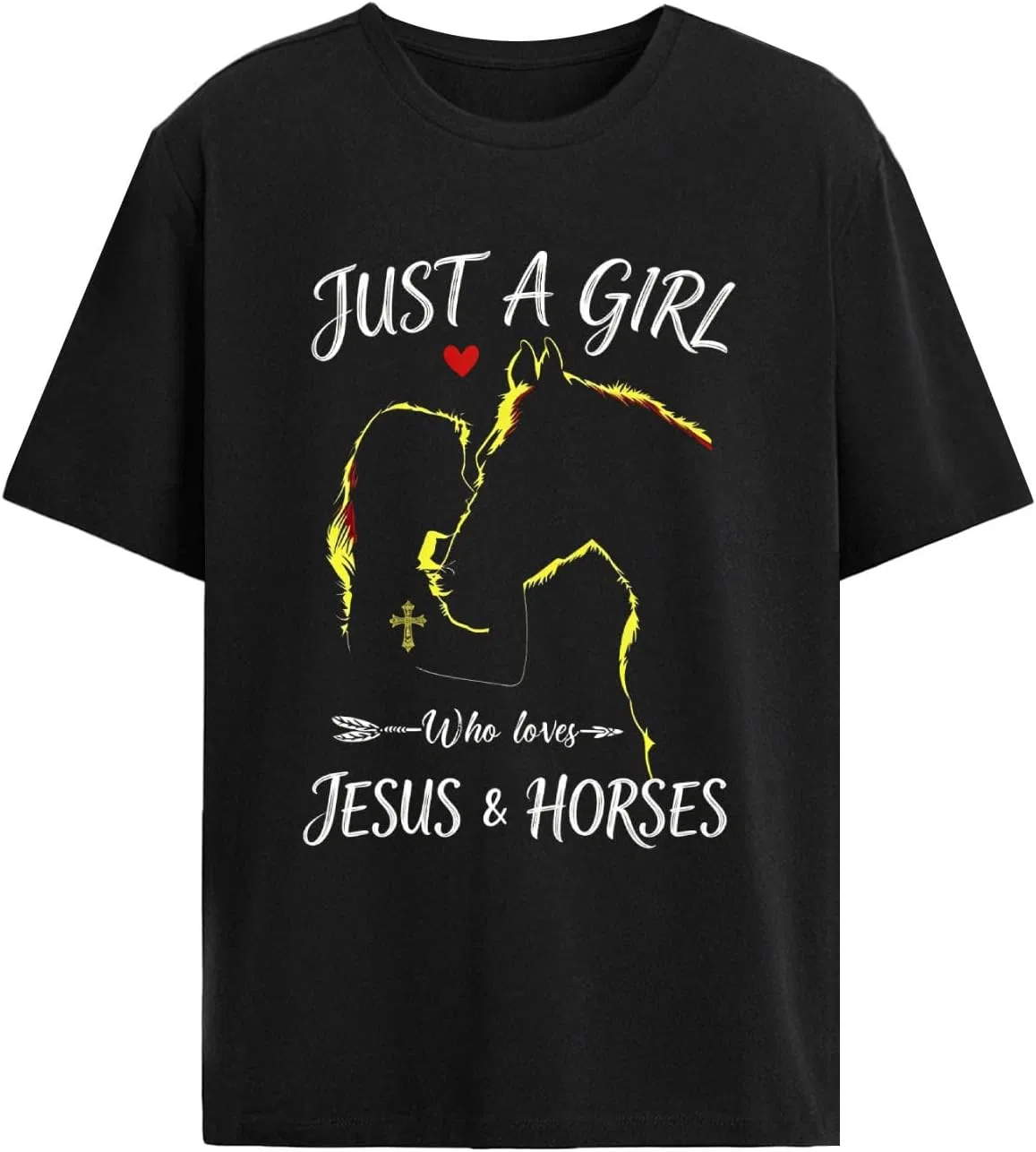 Толстовка Just A Girls Who Loves Jesus для мужчин. Футболка с принтом для женщин Generic, Just A Girls Who Loves Jesus And Horses Equestrians Christianallblack2