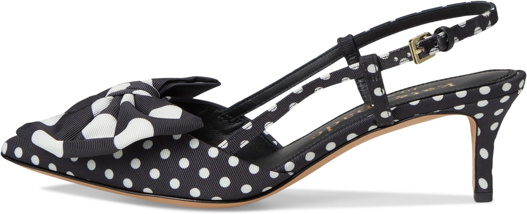 Туфли Kate Spade New York Rue Slingback Mid Heel, цвет Black/Cream — фото 4