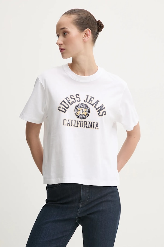 

Хлопковая футболка Guess Jeans, белый