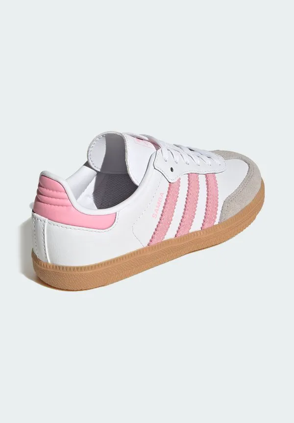 Коричневые кроссовки унисекс «самба» Adidas Originals, Ftwr White/Light Pink/Gum — фото 4