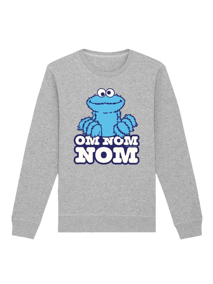 

Толстовка F4NT4STIC Sweatshirt Sesamstraße Cookie Monster Nom Nom, пятнистый серый