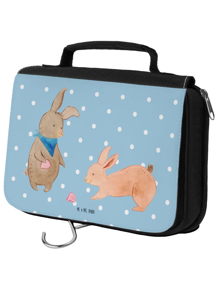 

Mr. & Mrs. Panda Косметичка с рисунком в виде заячьей скорлупы, без надписи, пастельно-голубого цвета