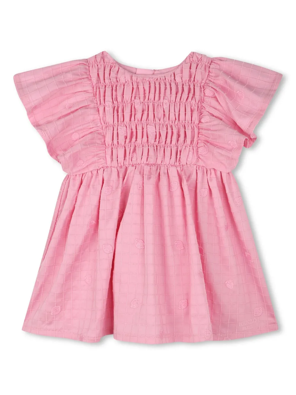 

Платье с вышивкой Kenzo Kids, розовый