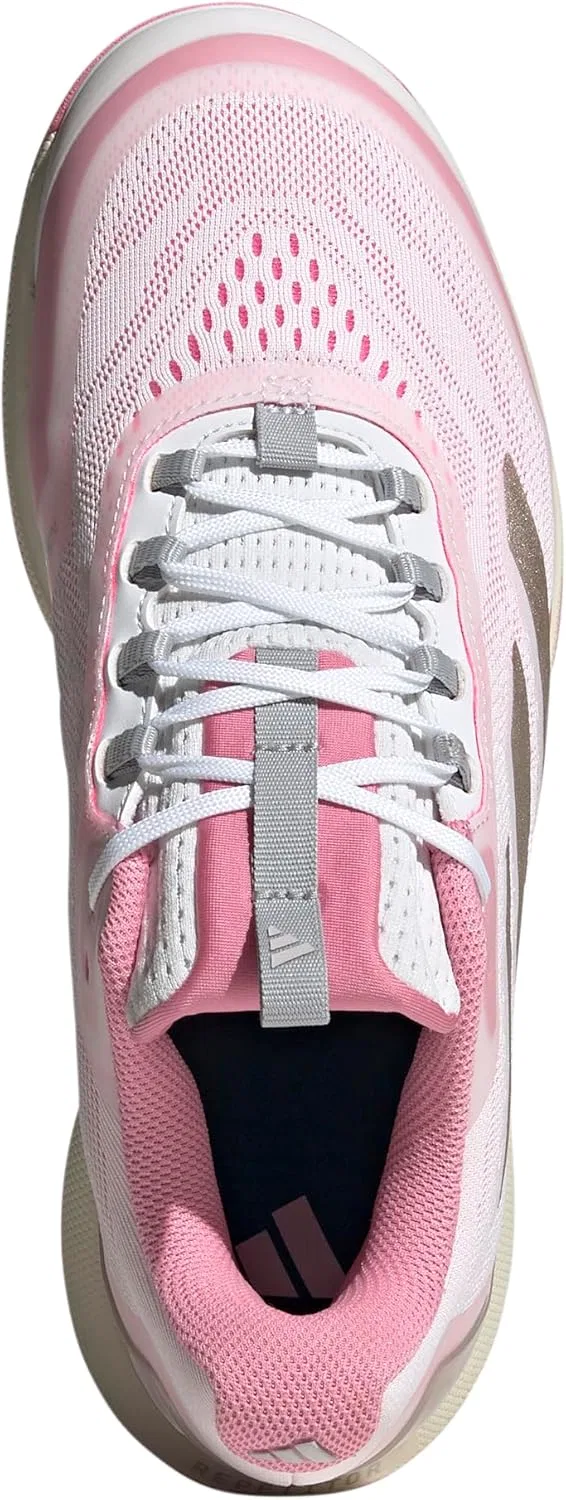 Кроссовки для тенниса Adidas Avacourt 2.0, белый/Champagne Metallic/Lucid Pink — фото 3