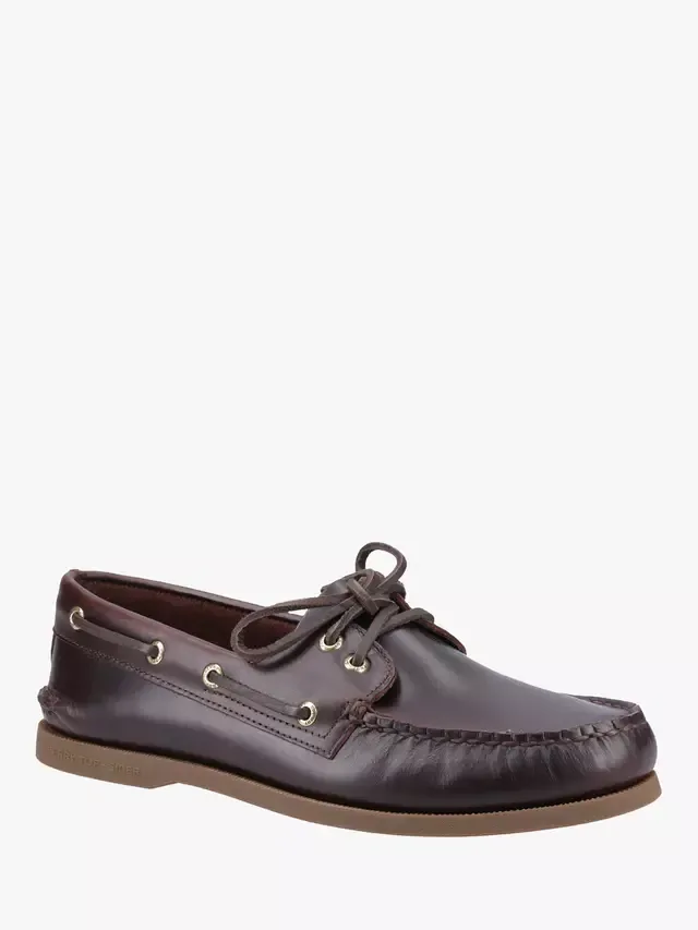 Оригинальные кожаные мокасины с двумя люверсами Sperry, Amaretto — фото 2