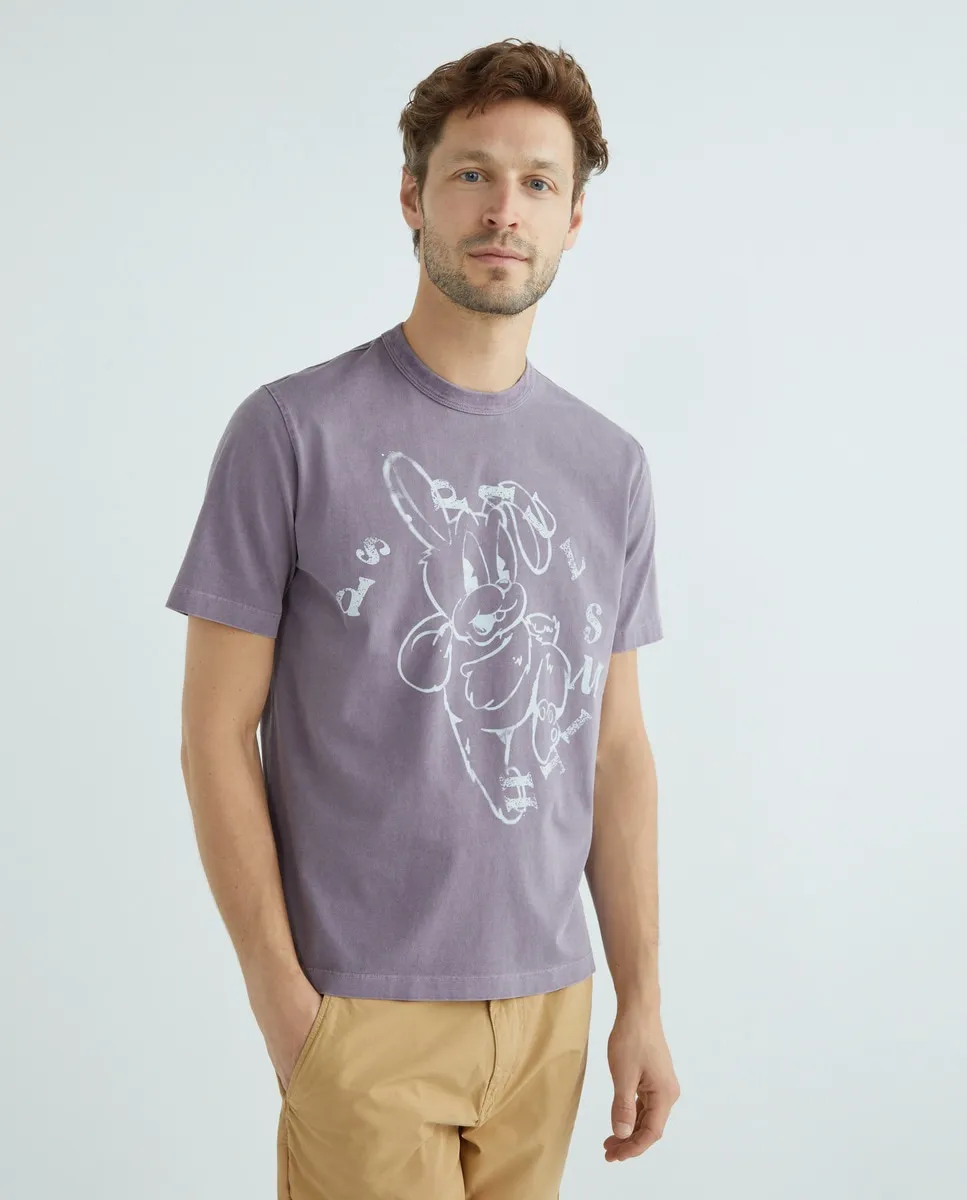 

Мужская футболка с коротким рукавом и кроликом Paul Smith, пурпурный
