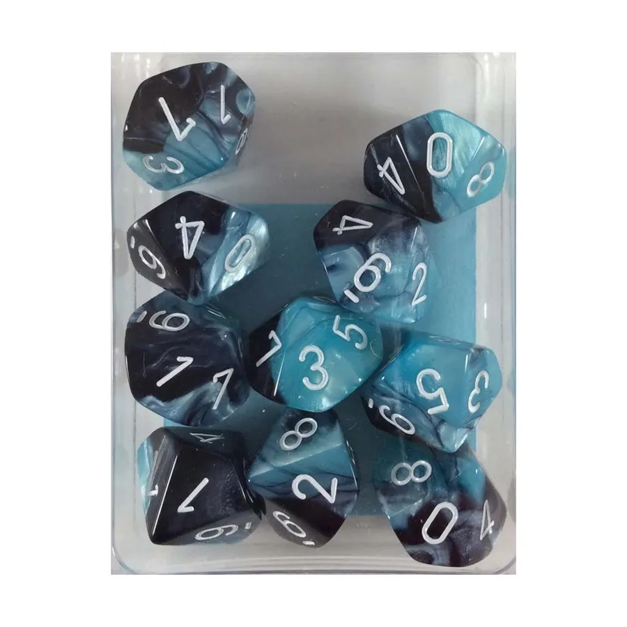 

d10 Черный и ракушечный с белым (10), Dice - Gemini - d10 (Chessex)