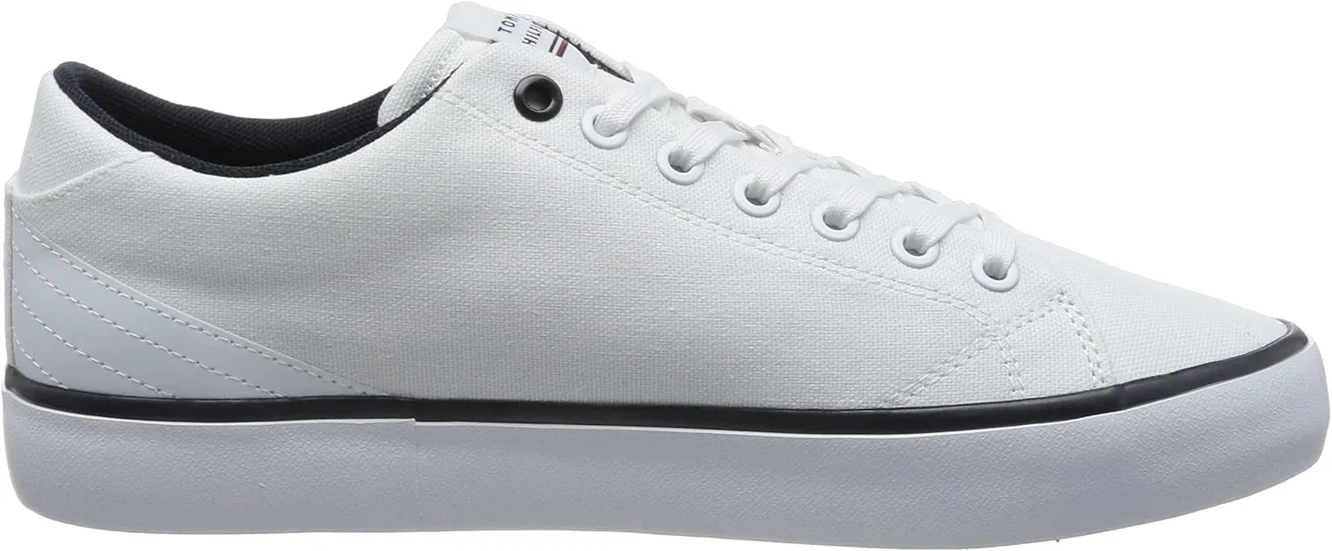 Мужские вулканизированные кроссовки Tommy Hilfiger TH Hi Vulc Core Low Canvas Shoes, White — фото 2