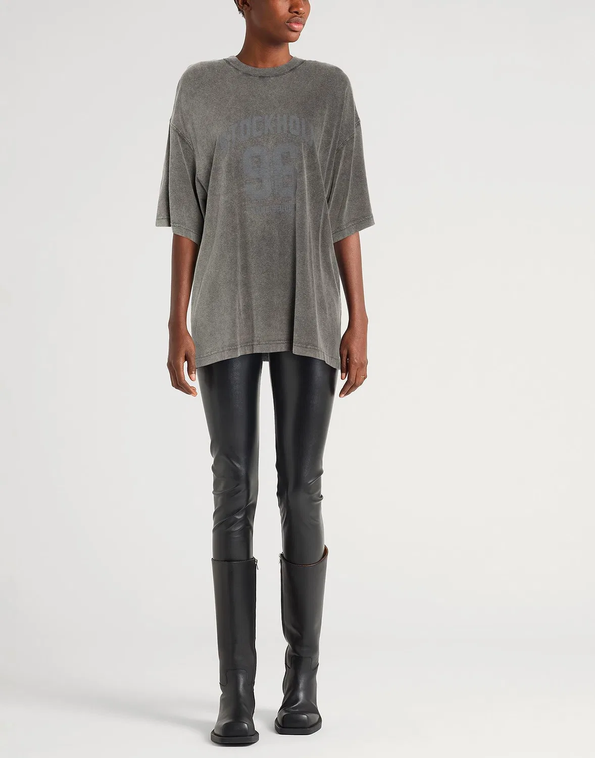 Футболка серая ACNE STUDIOS — фото 2