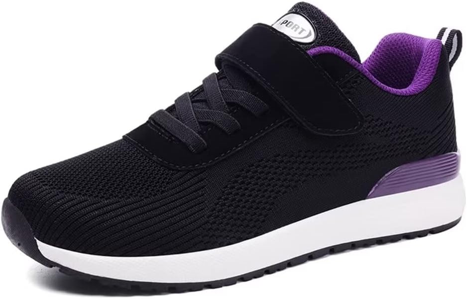 

Унисекс легкие удобные модные кроссовки Jakcuz для мужчин и женщин с застежкой-липучкой для ходьбы, черный/фиолетовый