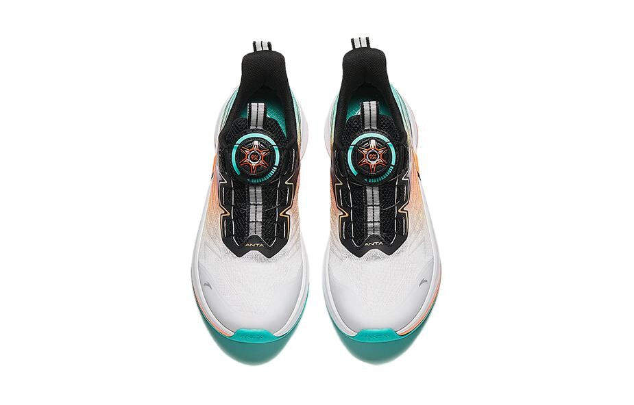 Детские кроссовки GS Low-top ANTA Белые/черные/флуоресцентные Aqua Green Anta Kids, зеленый — фото 3