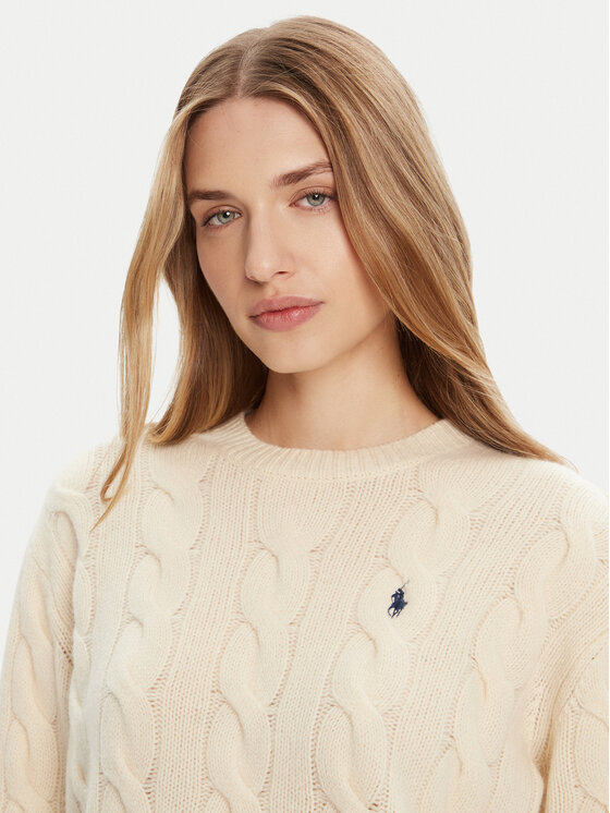 Свитер straight fit 211A91216002 Polo Ralph Lauren, экрю — фото 4