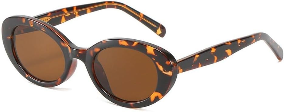 

Модные маленькие овальные солнцезащитные очки для женщин в винтажном стиле, прозрачные, конфетных цветов; мужские очки «кошачий глаз», солнцезащитные очки UV400, голубые и розовые SKFGNX, Leopard Tea