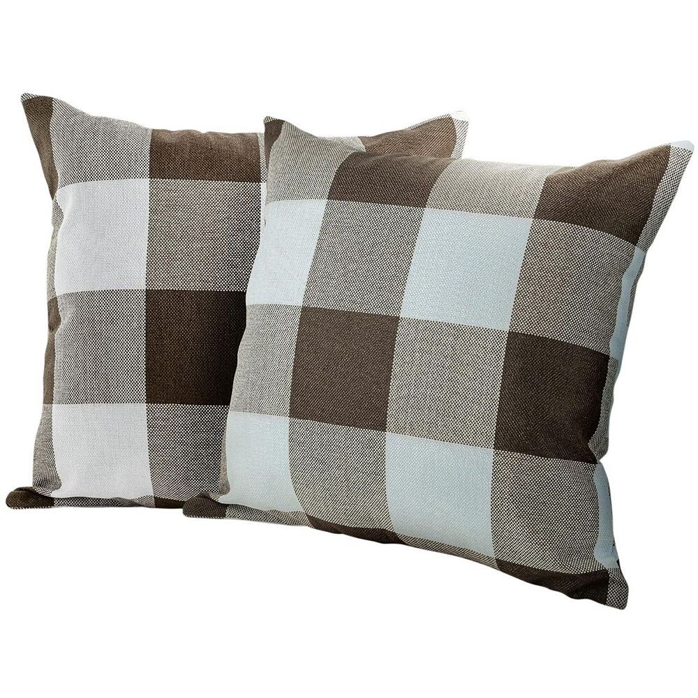

Декоративные наволочки в клетку Zulay Kitchen Buffalo, цвет Brown And White