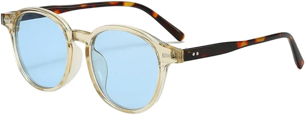 

Солнцезащитные очки с защитой UV400 | Круглые заклепки, панк, леопардовый принт, синий | для женщин и мужчин, для занятий спортом на открытом воздухе и вождения DSVIGF, Champagne Blue