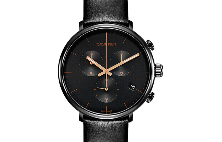 

Calvin Klein Часы CK/ CK Quartz Collection Wrist Watch Quartz Movement Leather Strap 43mm Black Dial Men's Watch K8M274CB, Black Dial