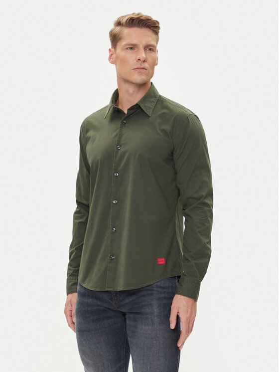 

Рубашка slim fit Ermo 50500216 Hugo, зелёный