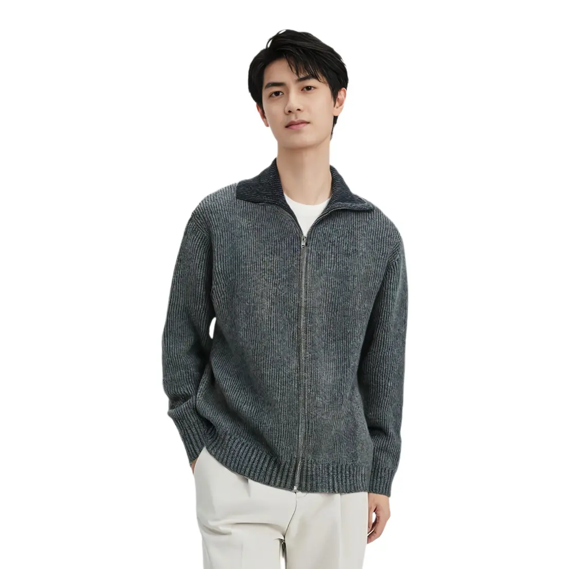 Jw Anderson x JWANDERSON совместный джемпер мужской asphalt gray UNIQLO, серый — фото 4