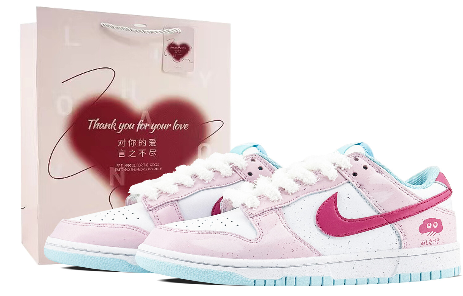 

Кроссовки Nike Dunk Skateboard Shoes Women's Low-Top White Pink, Розовый, Кроссовки Nike Dunk Skateboard Shoes Women's Low-Top White Pink
