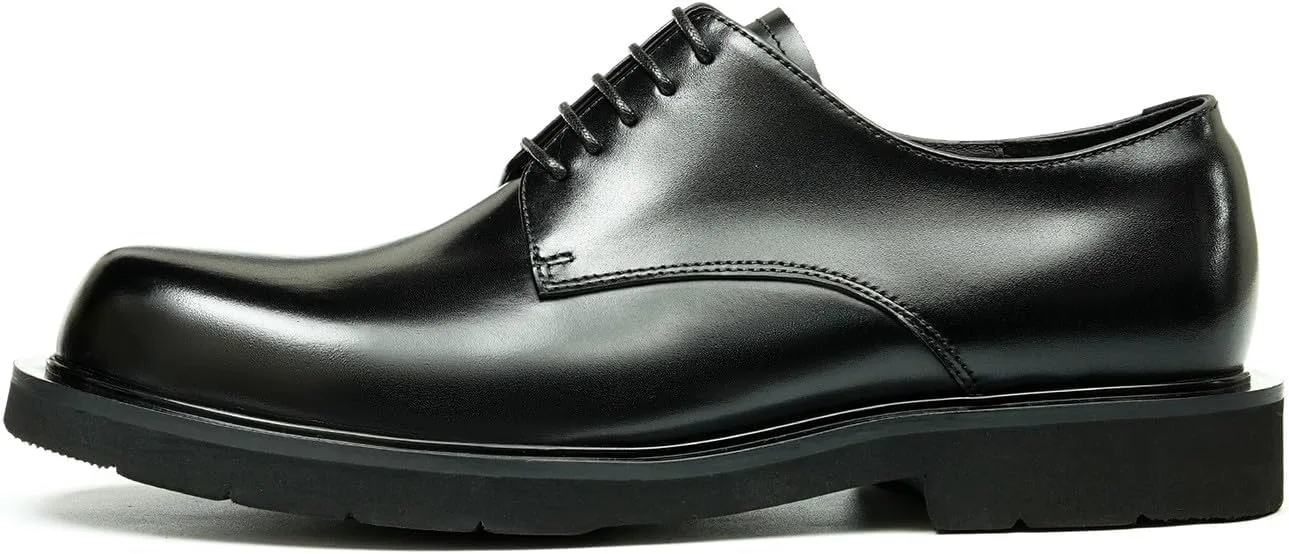 Мужские туфли Santimon Oxfords, формальные дерби, из натуральной кожи, с гладким носком, современные модельные туфли для костюма, модные, легкие, для выпускного, свадьбы, смокинга, бизнеса и повседневной носки, удобные, черный — фото 2