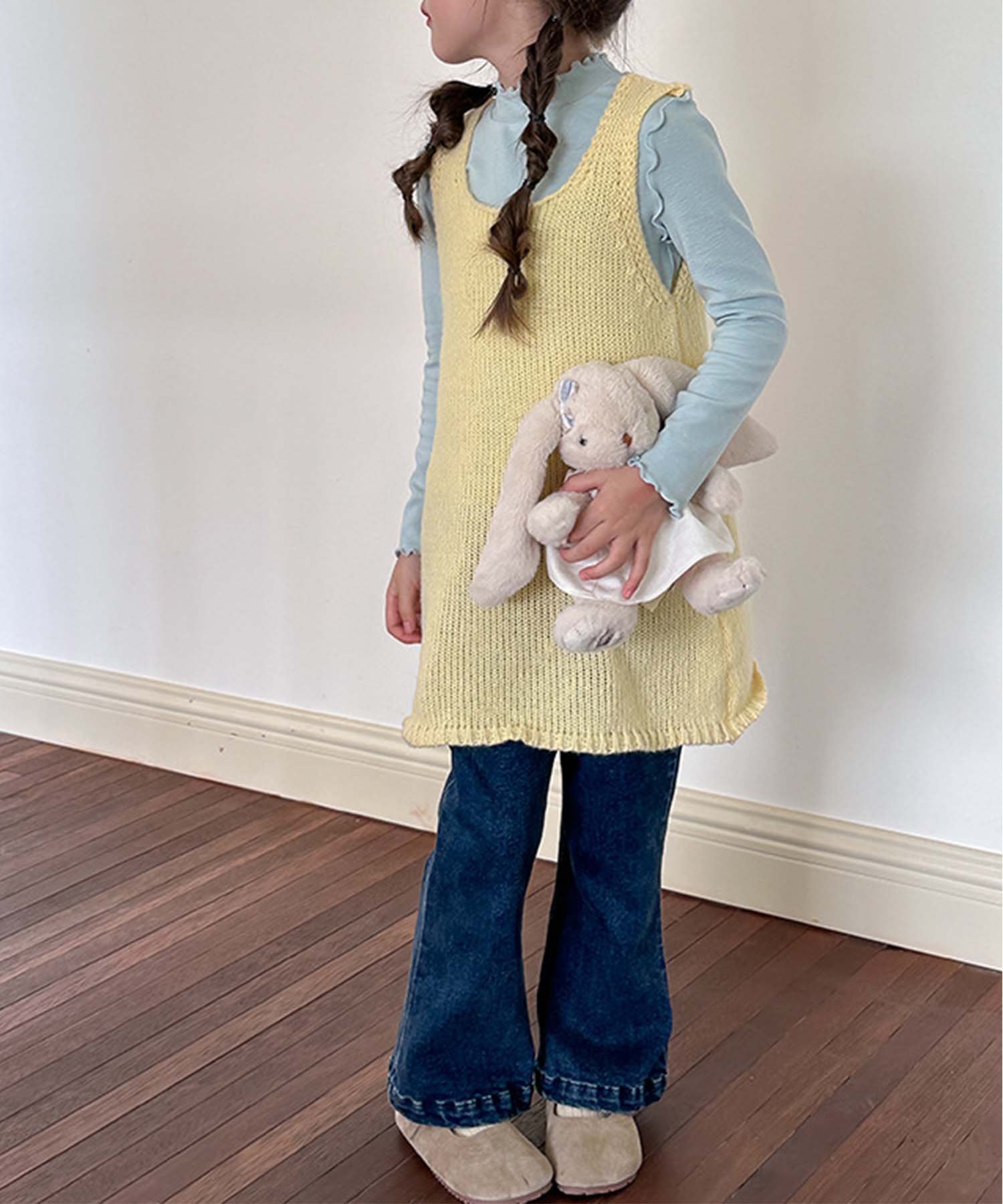 Цветное вязаное платье Aimoha Kids, Yellow