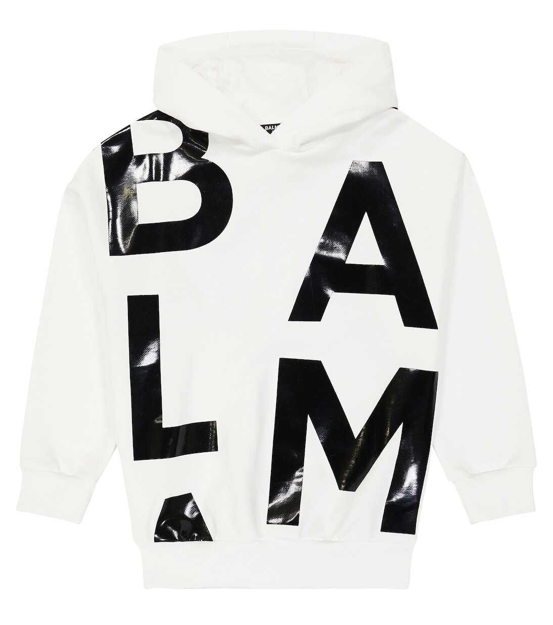 

Худи из хлопкового джерси с логотипом Balmain, черный